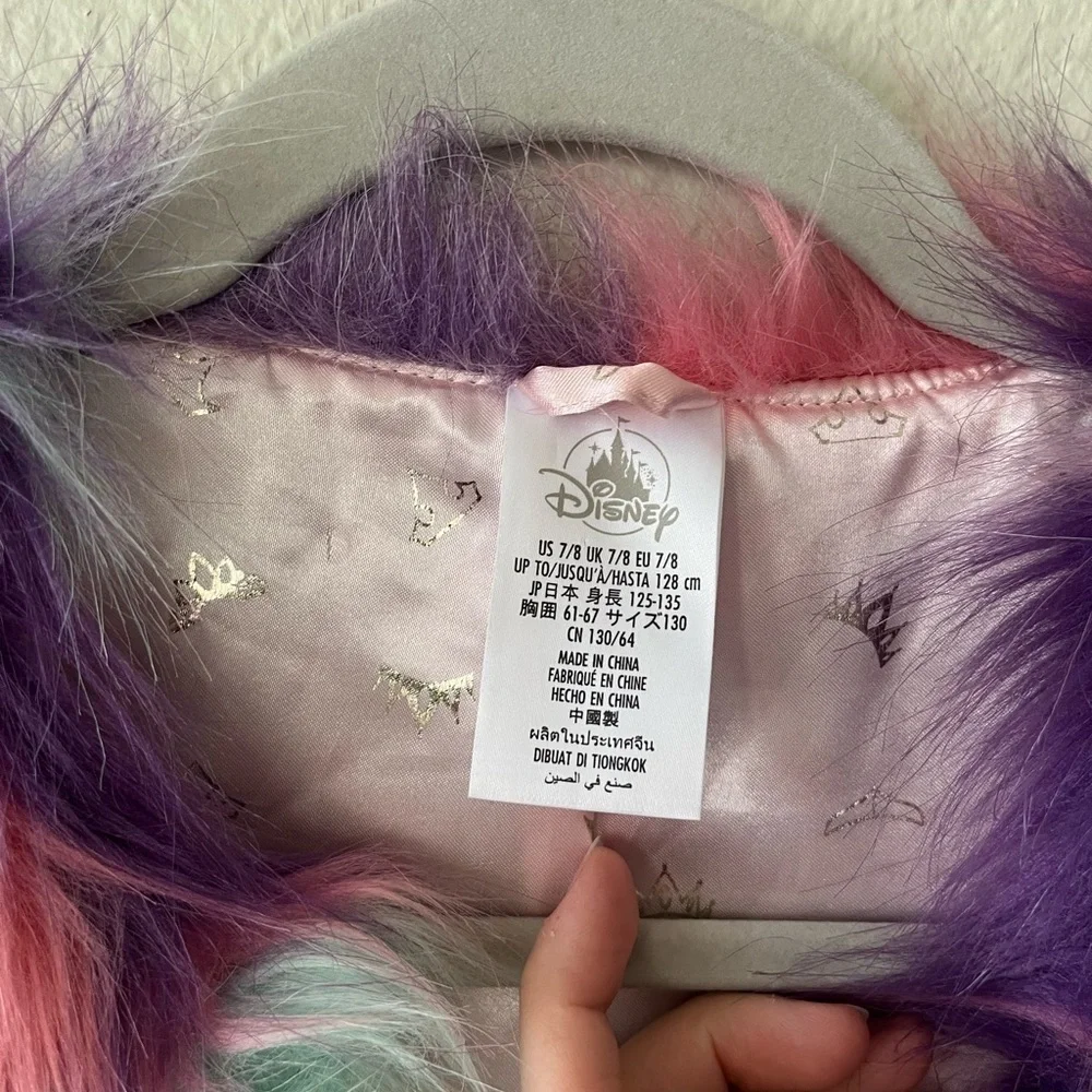 Disney Princess Faux Fur Coat Pink, Purple, Blue Girls Size 7/8